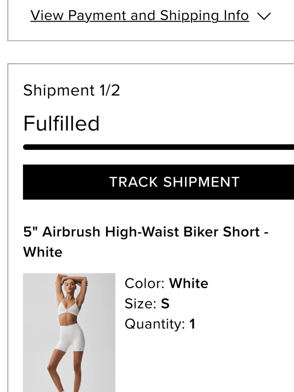 ALO Yoga Airbrush High Waist Biker Short White Size Small